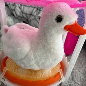 White Plush Duck with Orange Beak